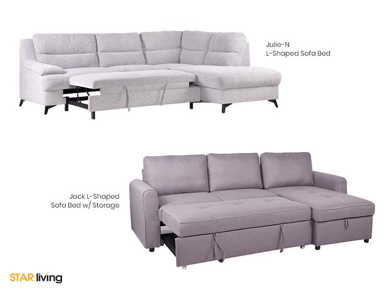 JULIE-N L-shaped Sofa Bed and JACK L-shaped Sofa Bed With Storage