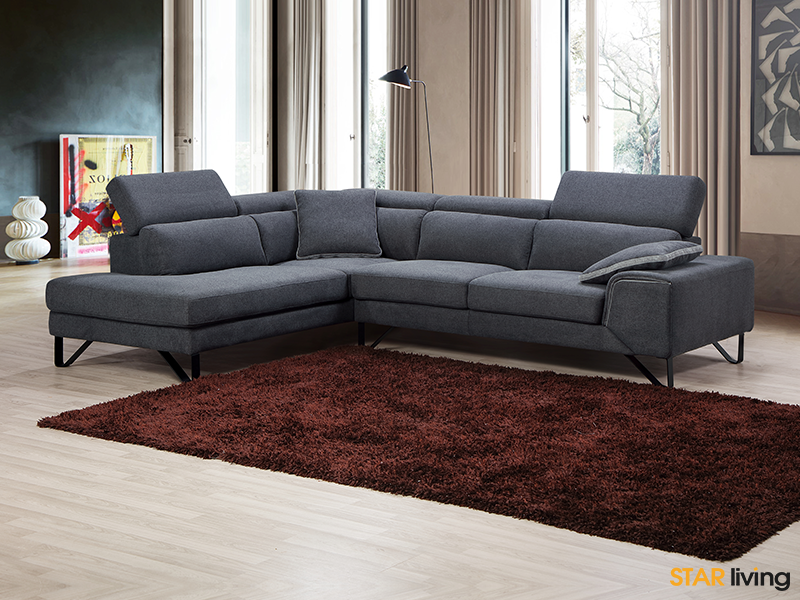 smoke-grey l-shaped sofa